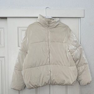 a new day Women's Light Beige Puffer Jacket